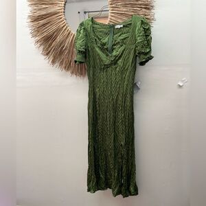 Nordstrom green sweetheart neckline midi dress